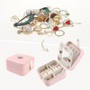 Unique Bargains Mini Travel Portable PU Leather Jewelry Organizer Case Storage with Mirror - 2 of 4