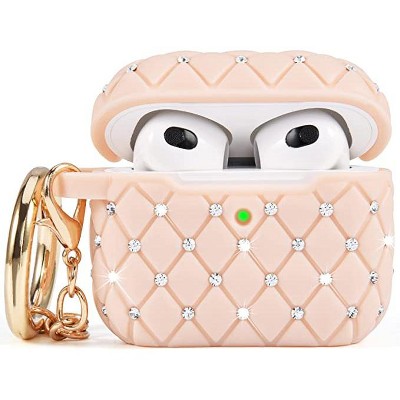 Worry Free Gadgets: Bling Case for Apple AirPods 3 Generation 3rd with Keychain Green