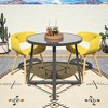 COSCO Indoor/Outdoor 35" Round Dining Table with Glass Top, Dark Gray - 4 of 4