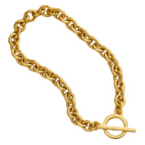 Oval Link Toggle Necklace for Women Heavy Weight 14KT Gold Plated Stainless Steel 18"Ginger Lyne Collection - 1 of 4