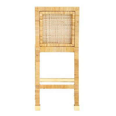 Amara Beige Rattan Counter Stool with White Cushion
