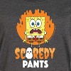 Women's SpongeBob SquarePants SpongeBob Scaredy Pants Graphic T-shirt Dress - Heather Charcoal - 3X - 2 of 4