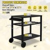 Karl Home 3-Shelf Outdoor Grill Cart Movable BBQ Trolley with Two Wheels and Hooks - 2 of 4