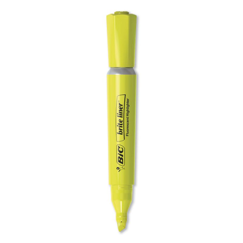 BIC Tank-Style Highlighter Chisel Tip Fluorescent Yellow 36/Pack BLMG36YEL, 1 of 6