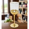 Classic Touch Set of 6 Wine Glasses with Gold Dipped Bottom, 7.5"H - 3 of 3