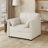Convertible Pull Out Sofa Bed, 3-in-1 Sleeper Chair with Adjustable Backrest, Thick Cushions, Linen Armchair for Living Room - 4 of 4