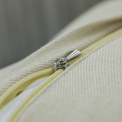 Beige Handwoven Cotton Euro Throw Pillow with Knit Texture