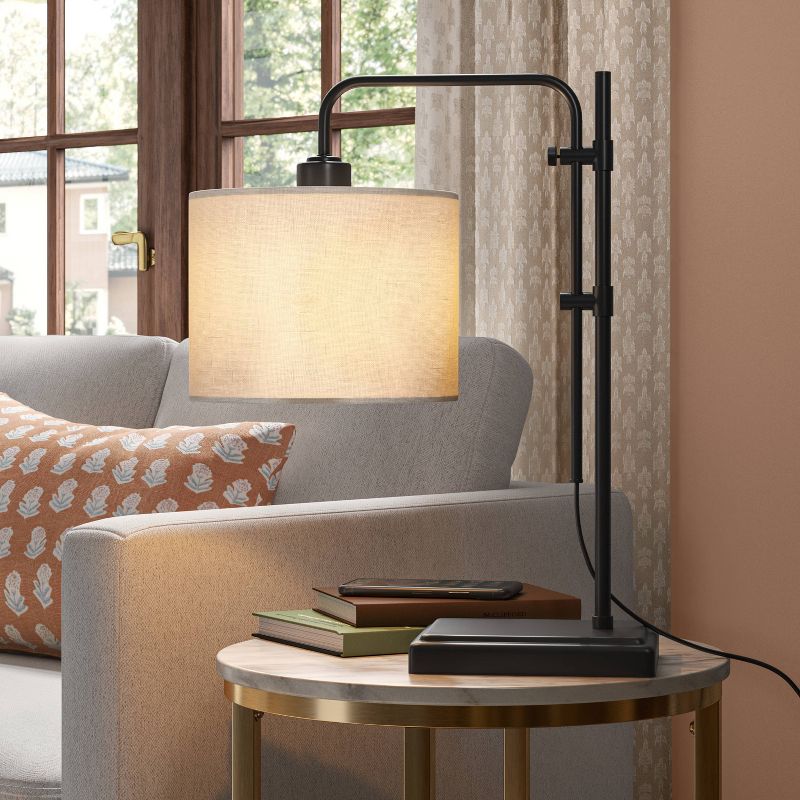 Knox Adjustable Shaded Table Lamp Black - Threshold™, 2 of 11