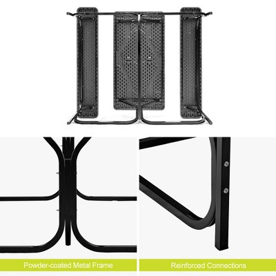 Eco-Friendly HDPE Black Picnic Table Set for 4