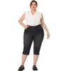 Agnes Orinda Women's Plus Size Fashion Denim Frayed Hem Washed Jeans Capri - 3 of 4