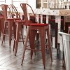 Flash Furniture Carly Commercial Grade 30" High Metal Indoor-Outdoor Bar Height Stool with Back and Polystyrene Seat - 2 of 4