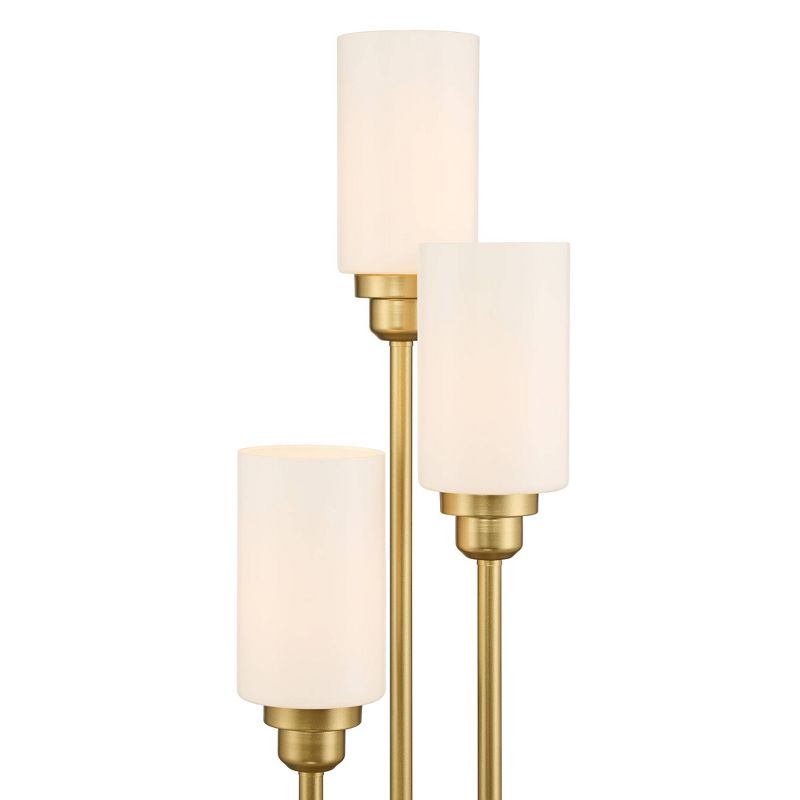 360 Lighting Malone Modern Tree Table Lamp 30 1/2" Tall Brass Metal 3 Light White Glass Shades for Bedroom Living Room Bedside Nightstand Office Kids, 3 of 9
