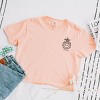 S.W.Smiley Plant Dreams Grow Joy Outline - Women's Boxy Crop Top Graphic T-Shirt - 2 of 4