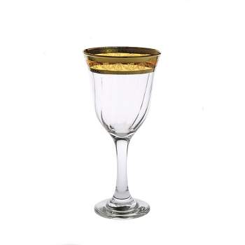 Set of 6 Water Glasses with Rich Gold Design – Classic Touch Decor