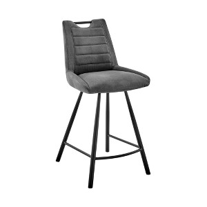 30" Arizona Barstool with Fabric Finish Charcoal/Black - Armen Living: Upholstered with Metal Frame - 1 of 4