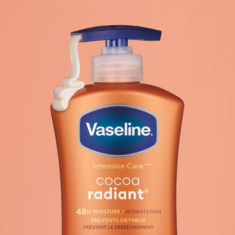 Vaseline Intensive Care Cocoa Radiant Hand and Body Lotion Cocoa Butter - 3pk/20.3 fl oz, 5 of 9