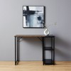 HomeRoots 39" Brown and Black Wood and Metal H-Shape Computer Desk - 2 of 4