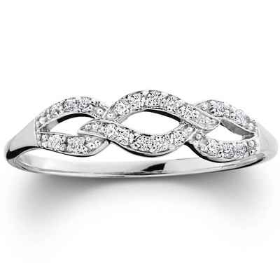 Pompeii3 1/10ct Petite Diamond Infinity Ring 10K White Gold