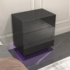LED Nightstands Bedside Table, Night Stand With 3 Storage Drawers, LED Lights, Modern Bedside Table, Stylish Bedside End Side Table Furniture - 4 of 4