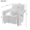 Modern Accent Chair with Right-Angle Armrests, Lumbar Pillow and Square Wood Legs, Boucle Chair for Living Room, Bedroom, or Study-Tanpinhause - 3 of 4