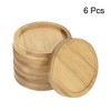 Unique Bargains Indoors Bamboo Round Plant Pot Saucers Flower Drip Tray Wood Color 6 Pcs - 3 of 4