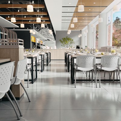 Titanium Gray 880 lb Capacity Ergonomic Stack Chair - White