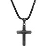 Steeltime 24" black ip stainless steel cross pendant - 2 of 4