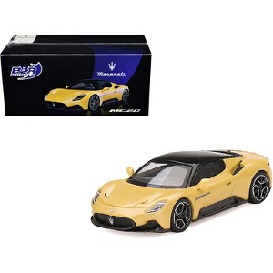Maserati MC20 Giallo Genio Yellow with Black Top 1/64 Diecast Model Car by BBR - 1 of 3