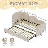 2-Piece Velvet Upholstered Daybed Frame with Pull-Out Trundle, Modern Solid Wood Sofa Bed for Kids Bedroom or Living Room - Baofuwish - 4 of 4