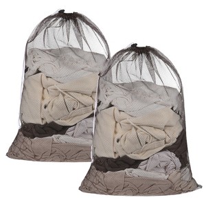 Unique Bargains Mesh Durable Washable Laundry Bag 2 Pcs - 1 of 4