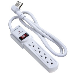 Fosmon 4-Outlet Surge Protector with 3ft Extension Cord, [ETL Listed] Indoor Flat Outlet Power Strip Extender with LED Indicator (490J) - 1 of 4