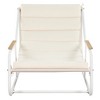 Maliang Outdoor Chaise Lounge Chairs Set of 3, Patio Chaise Lounge Chair with Acacia Side Table, Pool Lounge Chairs for Lawn, Beach, Beige - 4 of 4