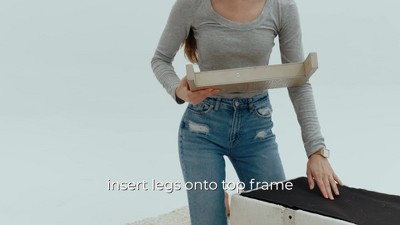 Gray Upholstered Wooden Bench with Curved Design