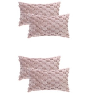 Unique Bargains Sofa Couch Home Decorative Soft Faux Fur Fuzzy Plush Throw Pillow Covers 4 Pcs - 1 of 4