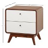 Cassie Mid-century Modern Nightstand Walnut/white - Buylateral: Solid ...