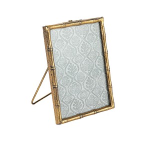 Storied Home Metal Bamboo-style Photo Frame, Gold - 1 of 4