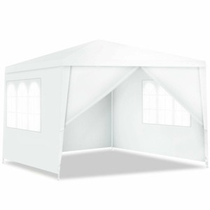 Costway Canopy Party Wedding Event Tent 10'x10' Heavy Duty Outdoor Gazebo Side Walls - 1 of 4