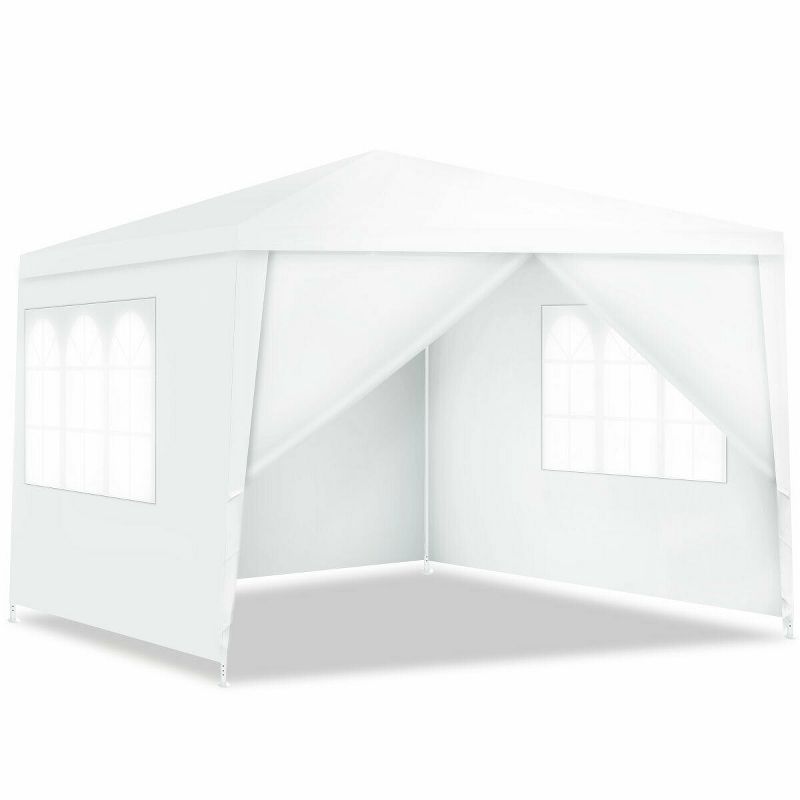 Costway Canopy Party Wedding Event Tent 10'x10' Heavy Duty Outdoor Gazebo Side Walls, 1 of 11