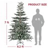 SUGIFT 7ft Snow Flocked Christmas Tree with 700 Branch Tips, Hinged Sections, Metal Stand, Realistic PE PVC Holiday Design - 4 of 4