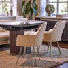 Mshliw Set of 2 Velvet Mid-Back Dining Chairs with Gold-Finished Metal Legs, Removable Cushion, Ergonomic Upholstery, Set of 2 for Dining - 3 of 4