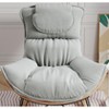 CAVINAS Milk Velvet Fabric Glider Rocking Chair,Modern Upholstered Armless Rocking Chairs,Nursery Accent Chair for Bedroom - 4 of 4