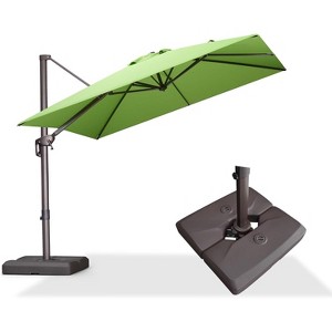 PURPLE LEA Cantilever Patio Umbrella with Base Included Square Umbrella with 360° Rotation and Aluminum Offset Hanging Outdoor Umbrella - 1 of 1