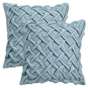 REGALWOVEN Fade-Resistant Soft Decorative Solid 3D Weaving Throw Pillow Covers 2 Pcs - 1 of 4