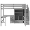 YOOCOZZ Full Size Loft Bed with L-Shaped Desk, Drawers, Cabinet and Storage Staircase - 2 of 4