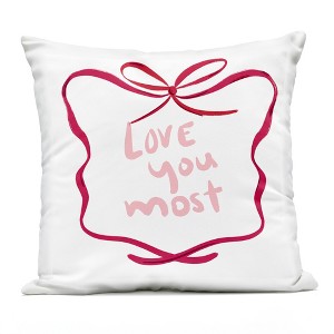 Stupell Industries Love You Most in Ribbon Outdoor Decorative Throw Pillow, 18 x 18 - 1 of 3