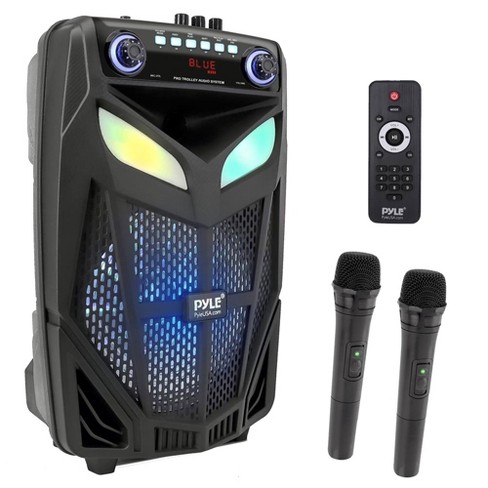 Pyle 8'' Portable Wireless Bluetooth Speaker System - Built-in Rechargeable  Battery, Wireless Microphone, USB/Micro SD/FM - 350 Watt - FM Radio with