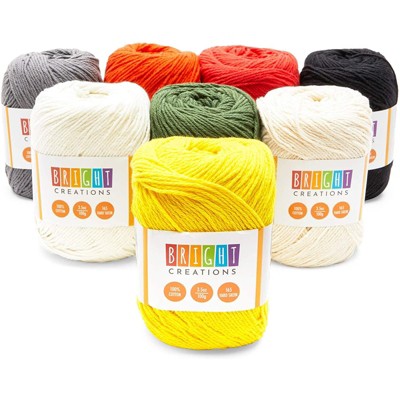8 Pack 3.5oz Colorful Yarn Skeins 165 Yards, Knitting and Crochet Yarn Bulk for Art and DIY Craft Projects