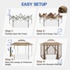 EAGLE PEAK13x13 6-Sided Outdoor Camping Pop Up Gazebo w/Screen Netting, Beige - 4 of 4