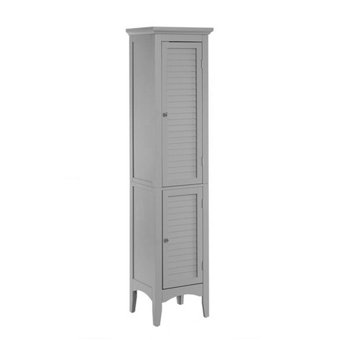 Teamson Home Roma Linen Tower Storage Cabinet With Glass Door And Drawer  White - Elegant Home Fashions : Target