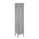 Teamson Home Glancy Wooden Linen Tower Cabinet with Storage, Gray